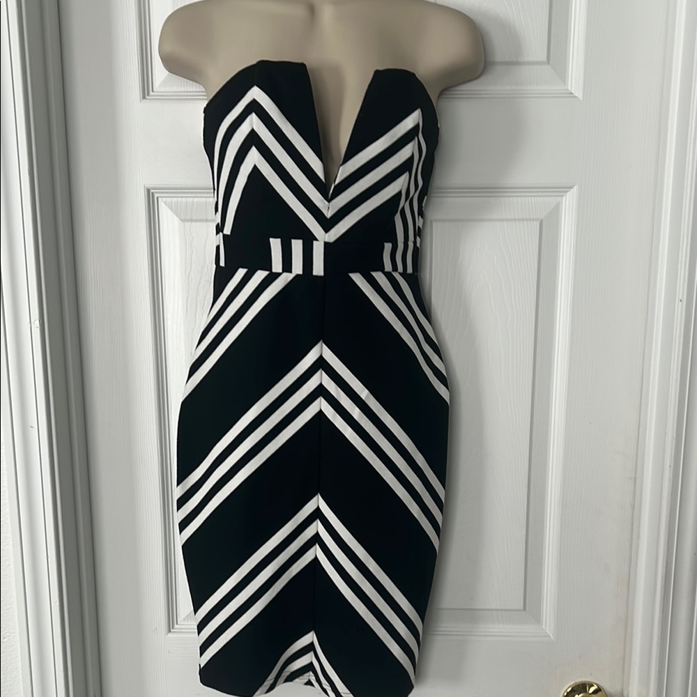 Strapless Dress Black & White